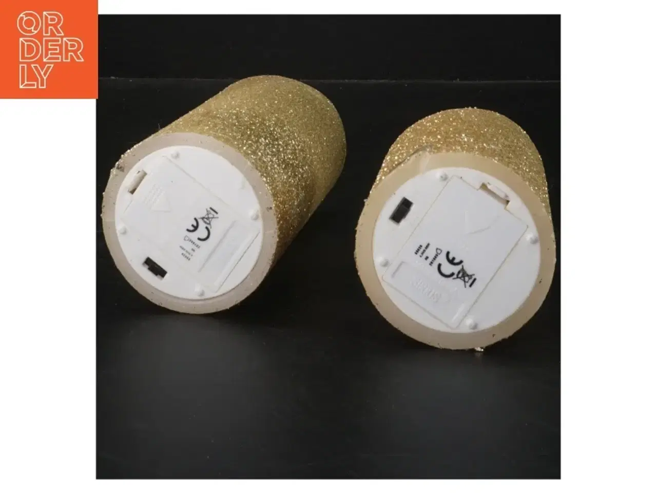 Billede 2 - Sirius LED stearinlys med guldglitter fra Magasin  (str. 15x7,5&10x7,5 cm)