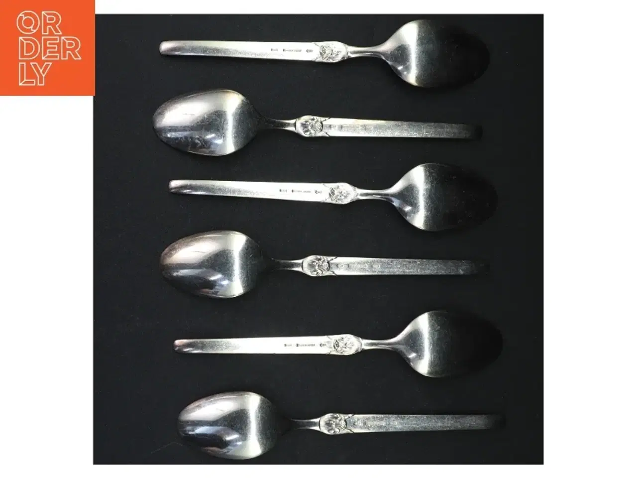 Billede 4 - Sølvskeer med detaljeret håndtag (str. 19,5 cm)