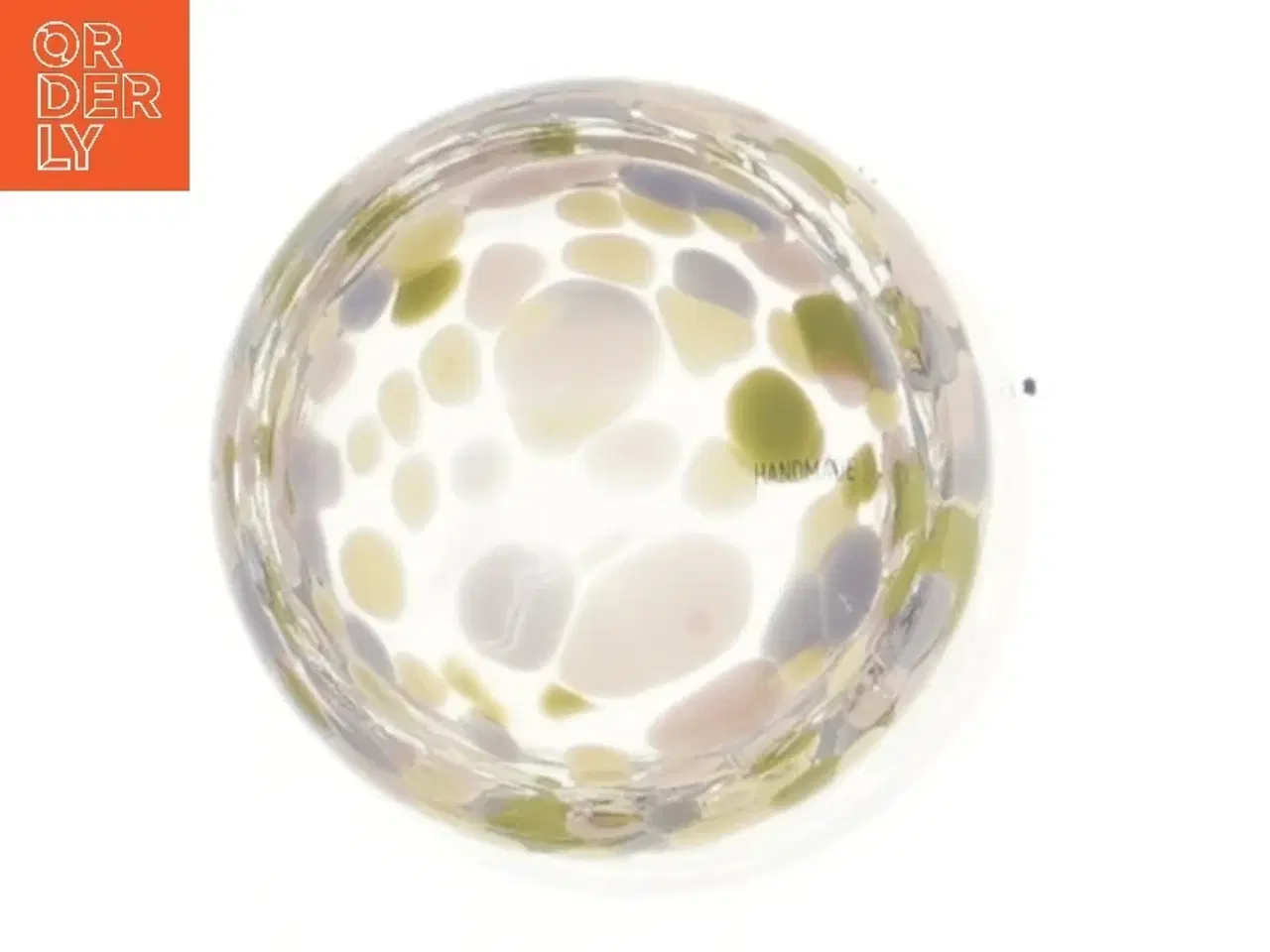 Billede 3 - Glasvase med farvede prikker (str. Ø 8,5x8 cm)
