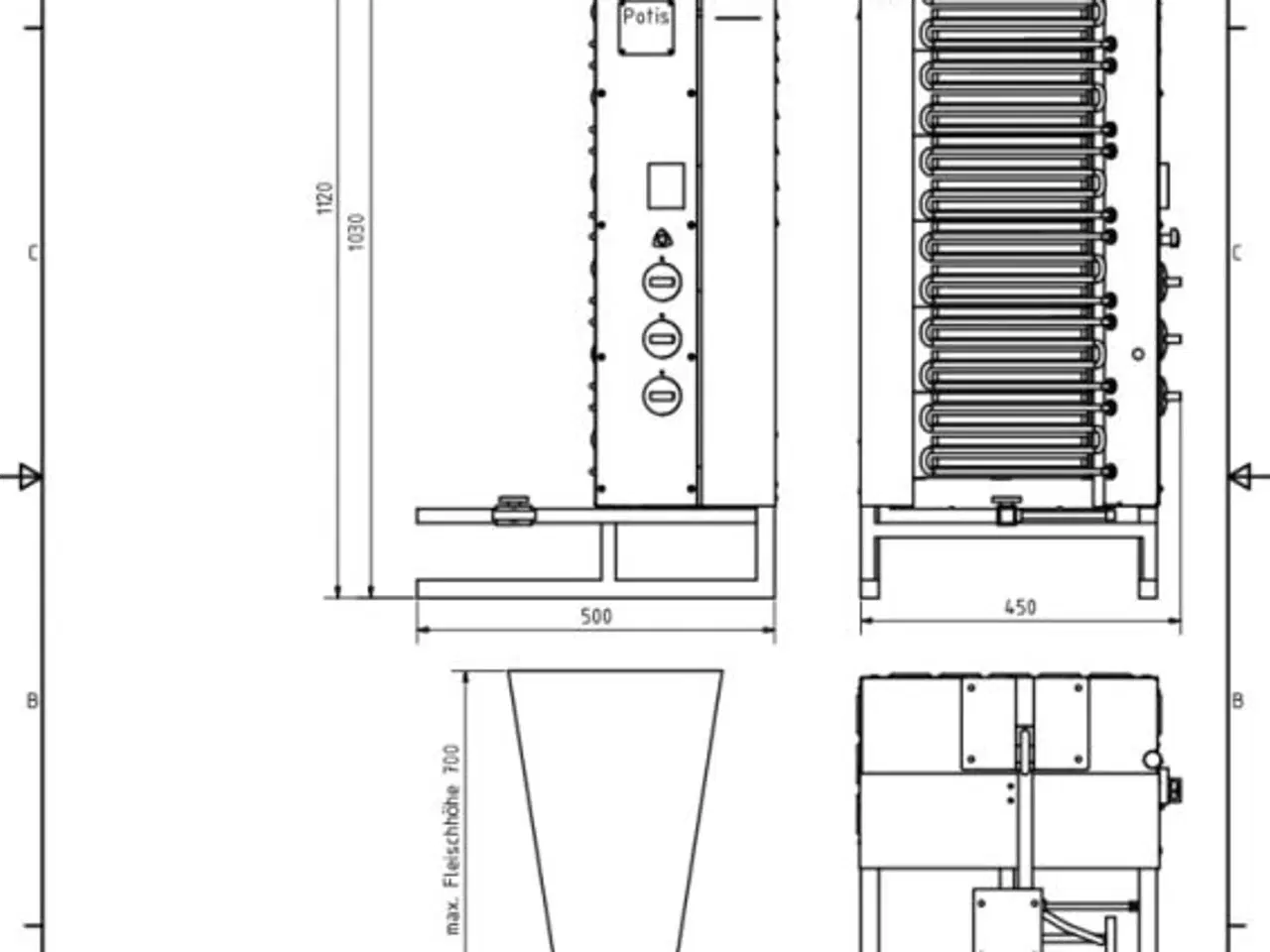 Billede 2 - Kebab & Shawarma grill til el – 50 kg kød