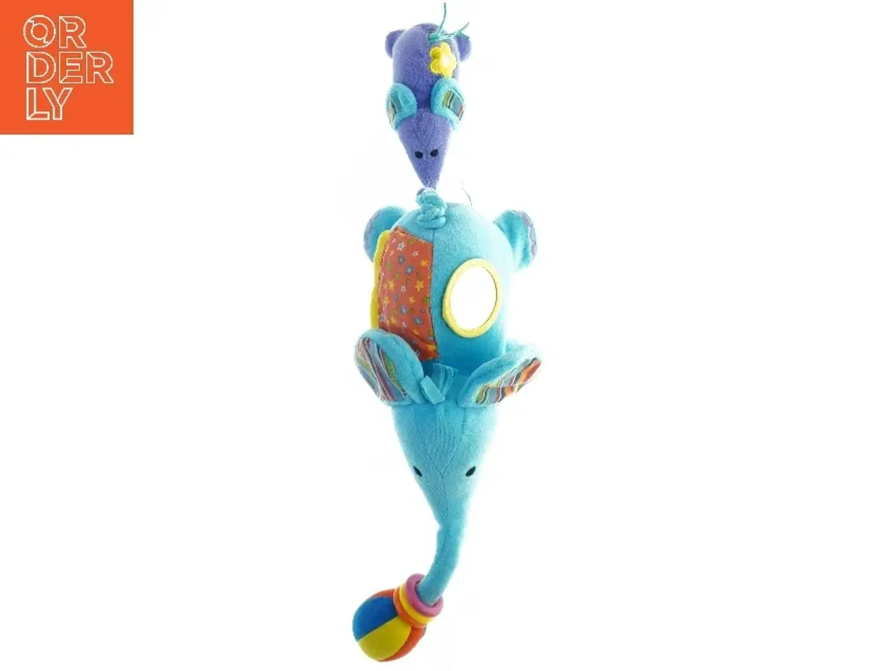 Billede 2 - Blå elefant plys legetøj med baby (str. Totallængde. 53 cm)