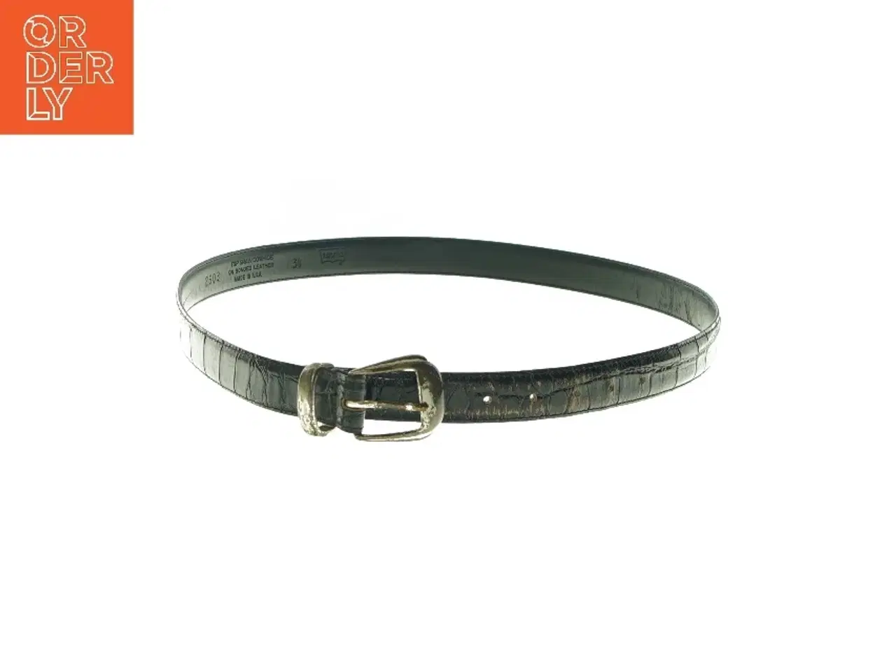 Billede 1 - Sort læderbælte fra Levis (str. L: 86-95 cm)