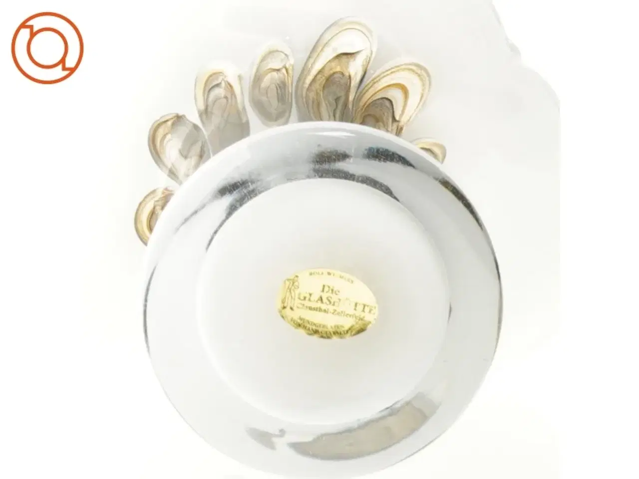 Billede 3 - Glasvase i hvidt og klart glas (str. 19 cm x 10 cm)