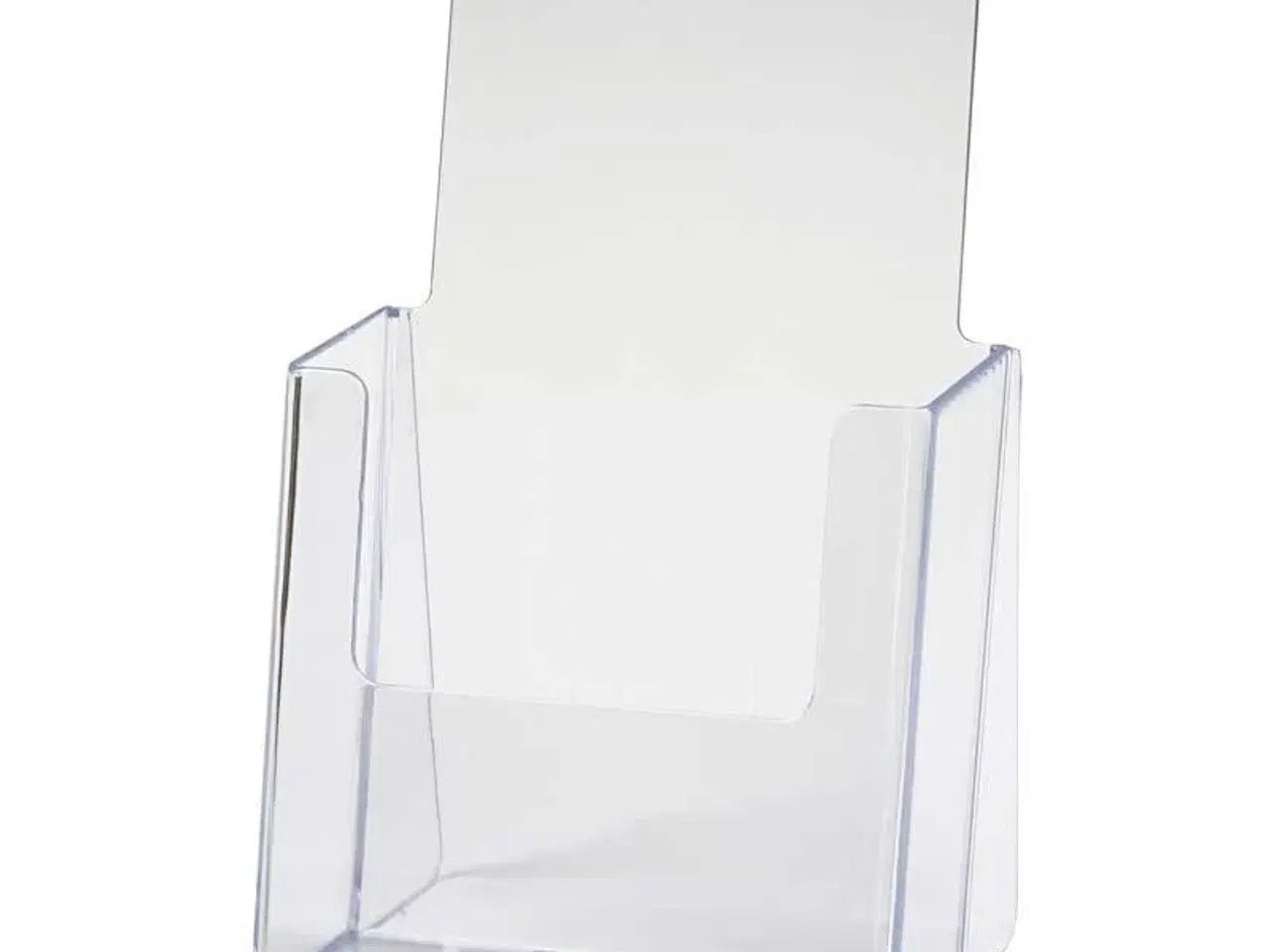 Billede 1 - Skråtstillet brochureholder i klar akryl, 110x80x200 mm