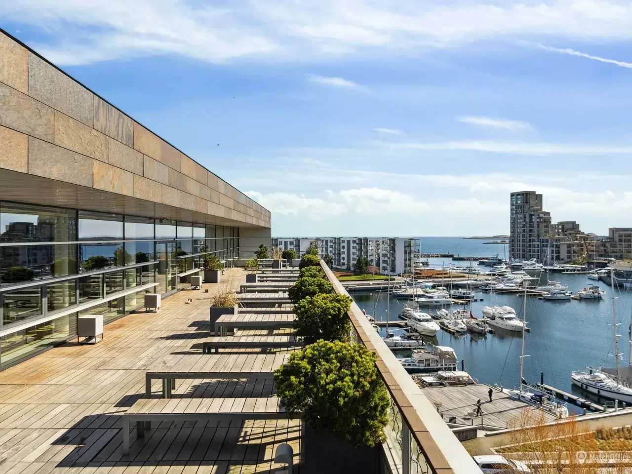 Billede 1 - The Cube – markant og eksponeret kontorhus i Tuborg Nord. Stuelejemål med stor glasfacade.