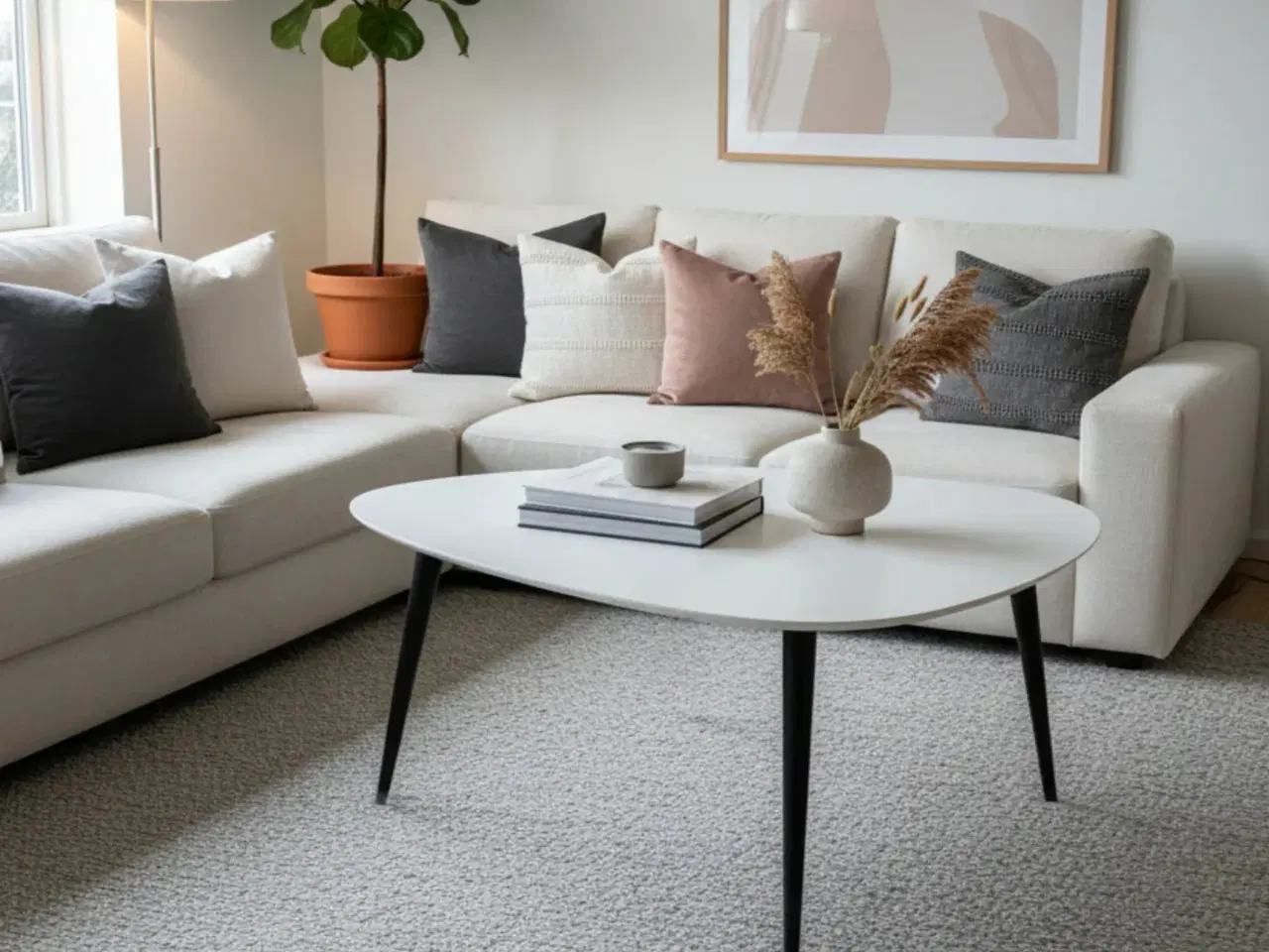 Billede 2 - Fredericia Furniture Icicle Sofabord – Hvid/Sort Stel