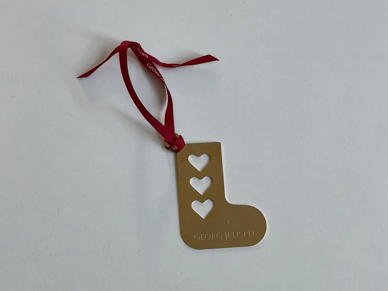Billede 3 - Georg Jensen Julesok med Hjerter.Forgyldt messing.