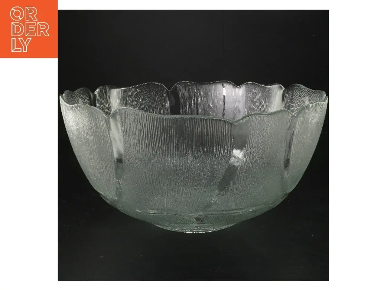 Billede 1 - Glas skål med tekstur (str. Ø 31 cm)