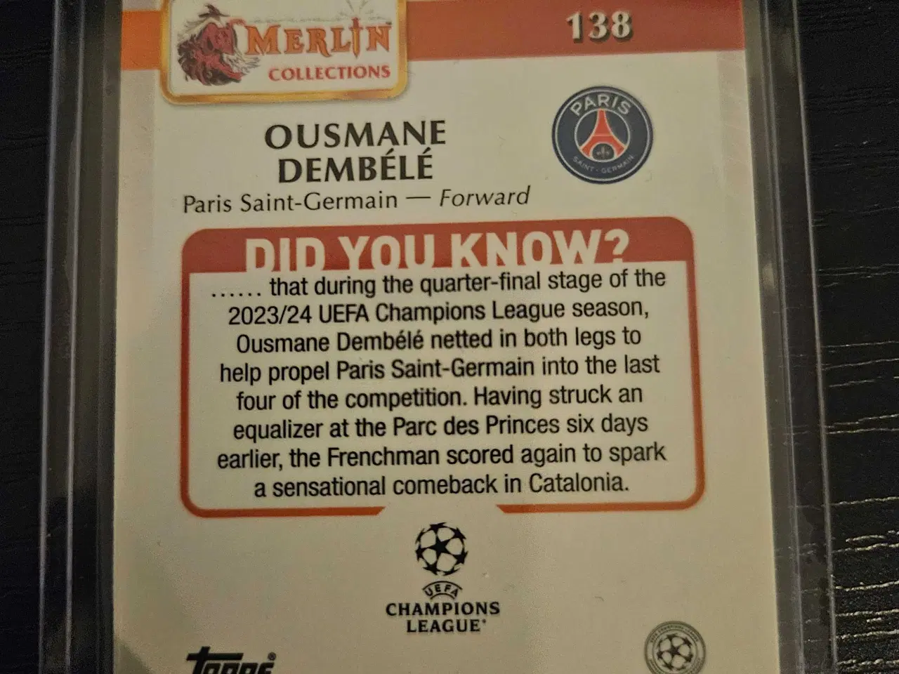 Billede 2 - Ousmane Dembele Fodboldkort 
