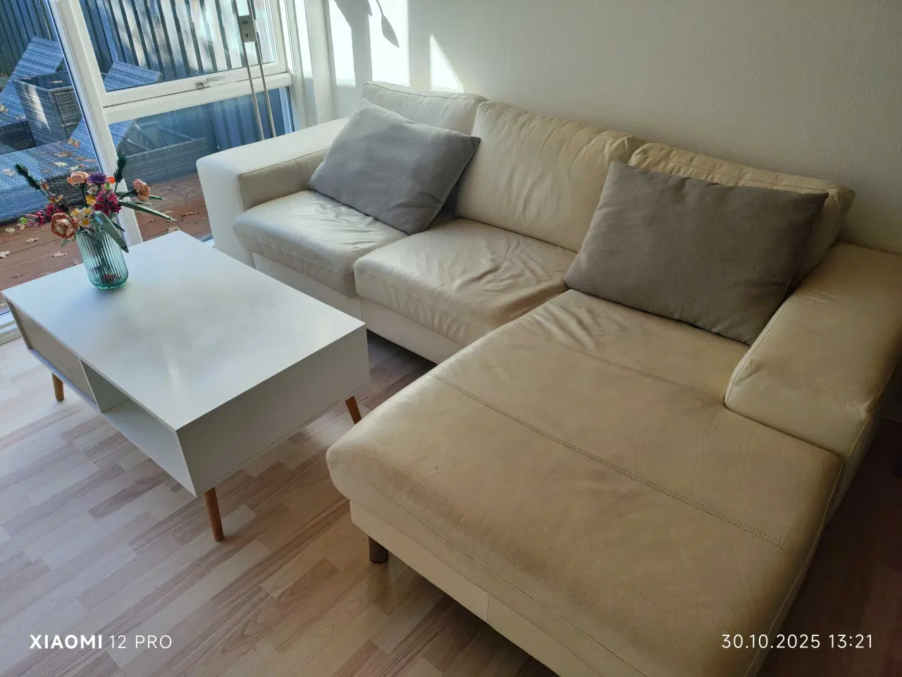 Billede 1 - Sofa hvid læder