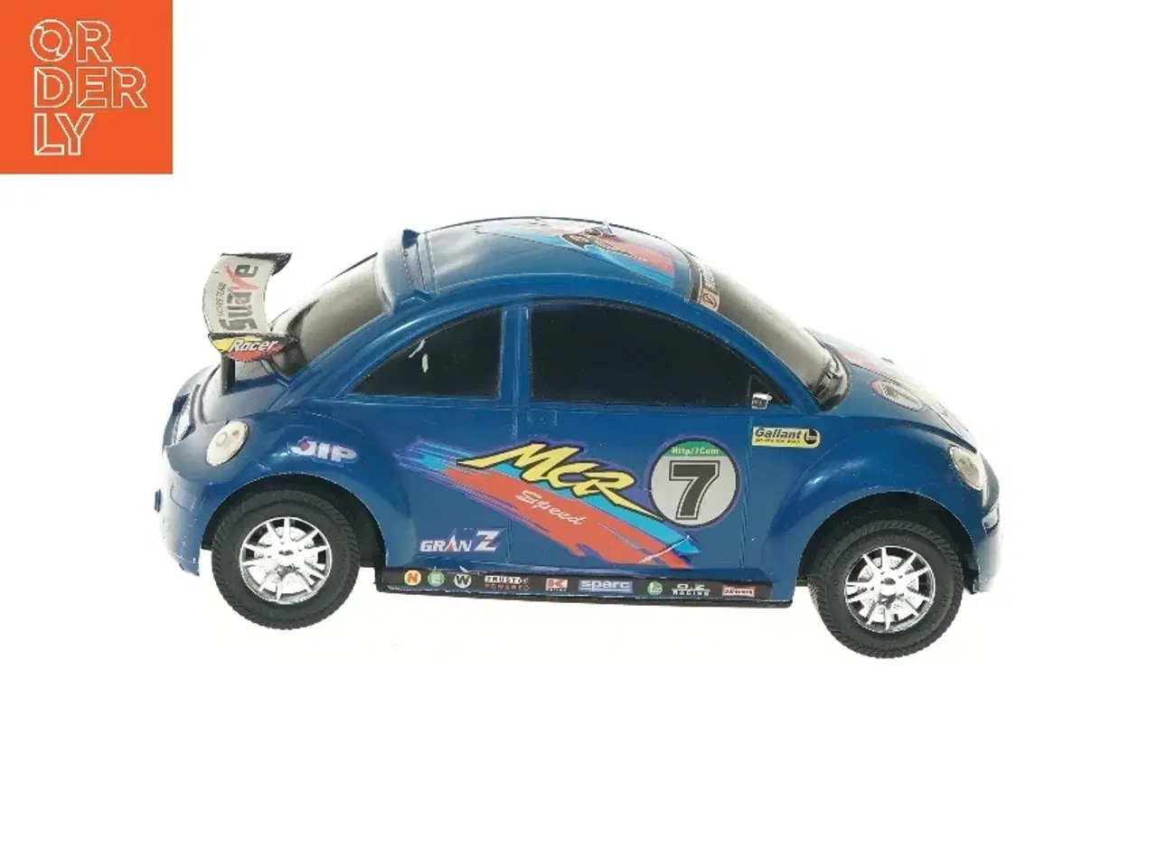 Billede 4 - Blå legetøjsbil i racing design (str. 34x15,5 cm)