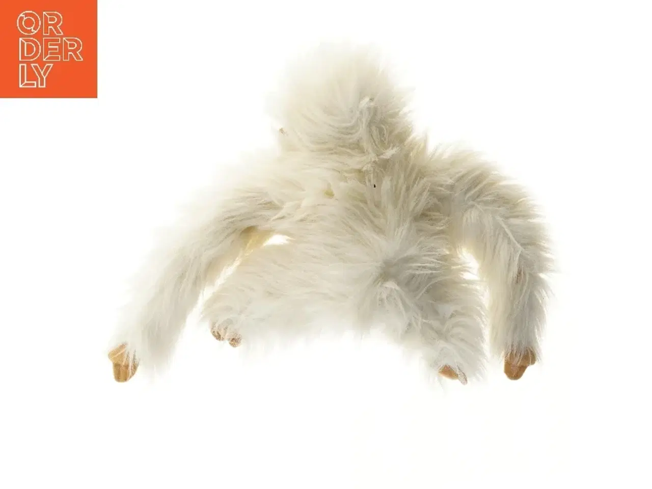 Billede 2 - Hvid plys abebamse (str. 50x35 cm)