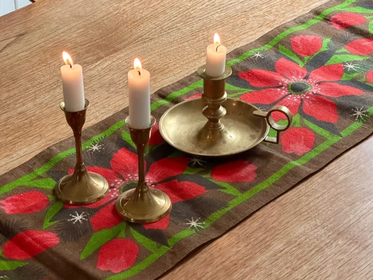 Billede 2 - Hessian bordløber m julestjerne, 117 x 26,5 cm