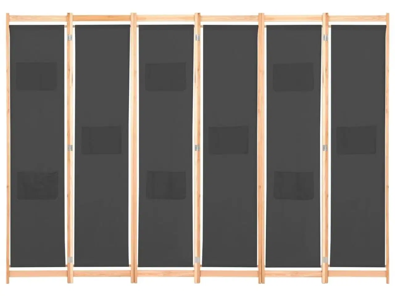 Billede 2 - 6-panelers rumdeler 240 x 170 x 4 cm stof grå