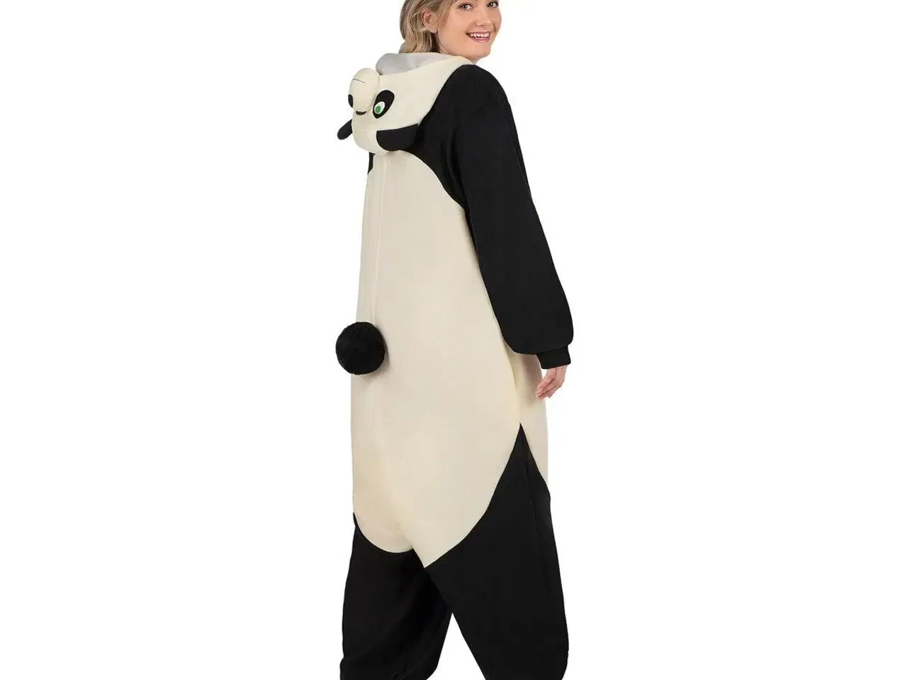 Billede 2 - Panda kostume til voksne - jumpsuit med hale (XS/S/M)
