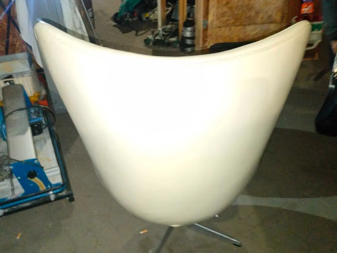 Billede 4 - Lænestol m. Skammel i ægte læder