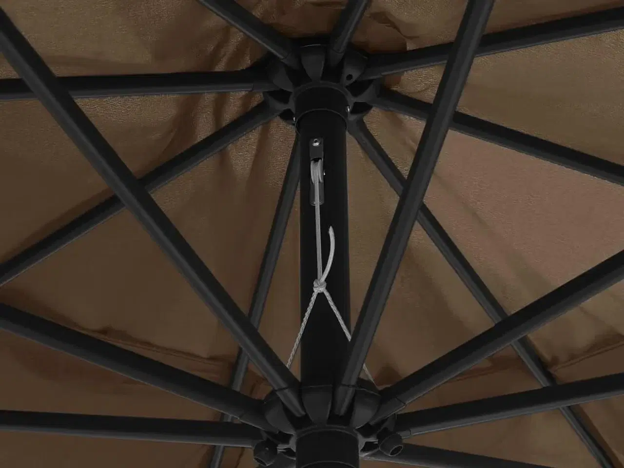 Billede 2 - Parasol med metalstang 390 cm gråbrun