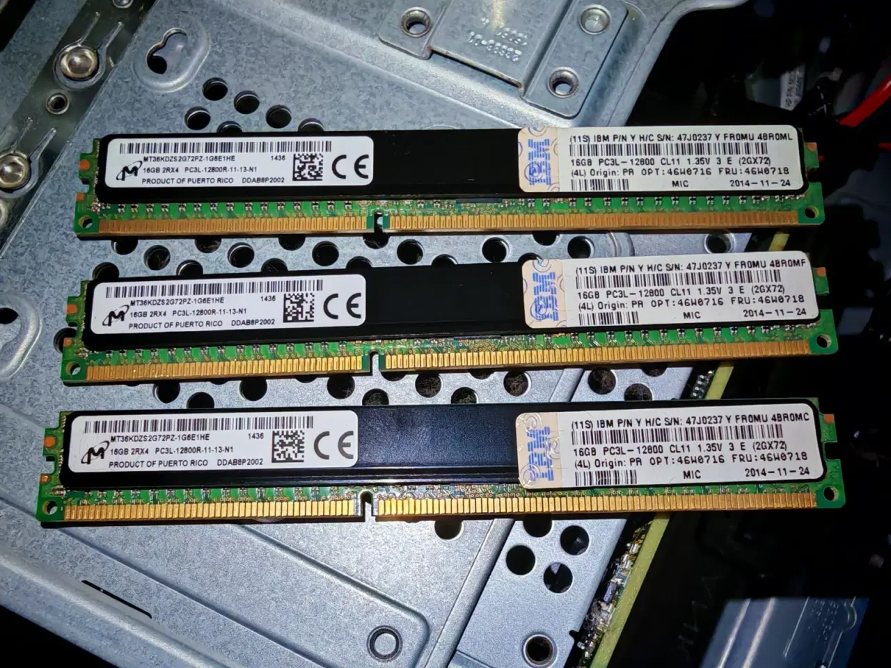 Billede 1 - 3x16 GB DDR3 1600 MHz Micron MT36KDZS2G72PZ