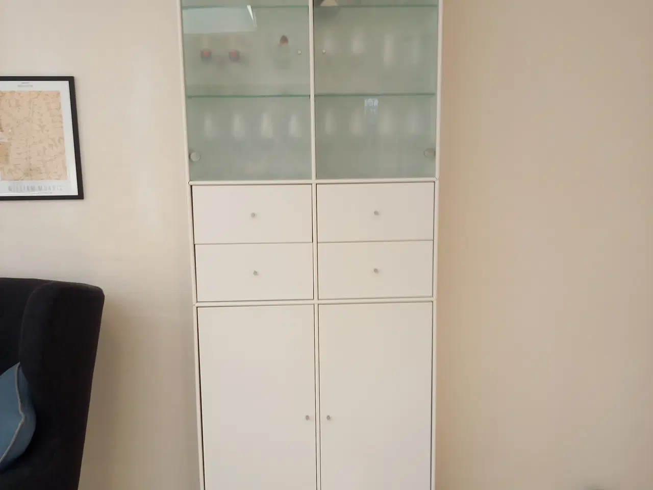 Billede 1 - Quadrant glasvitrineskab i hvid