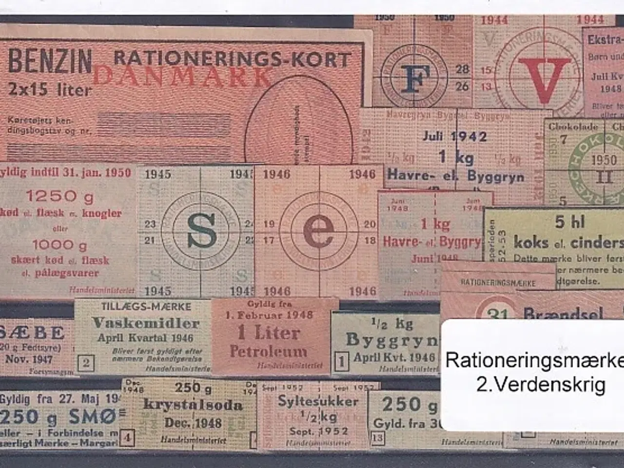 Billede 1 - Rationeringsmærker - 2. Verdenskrig