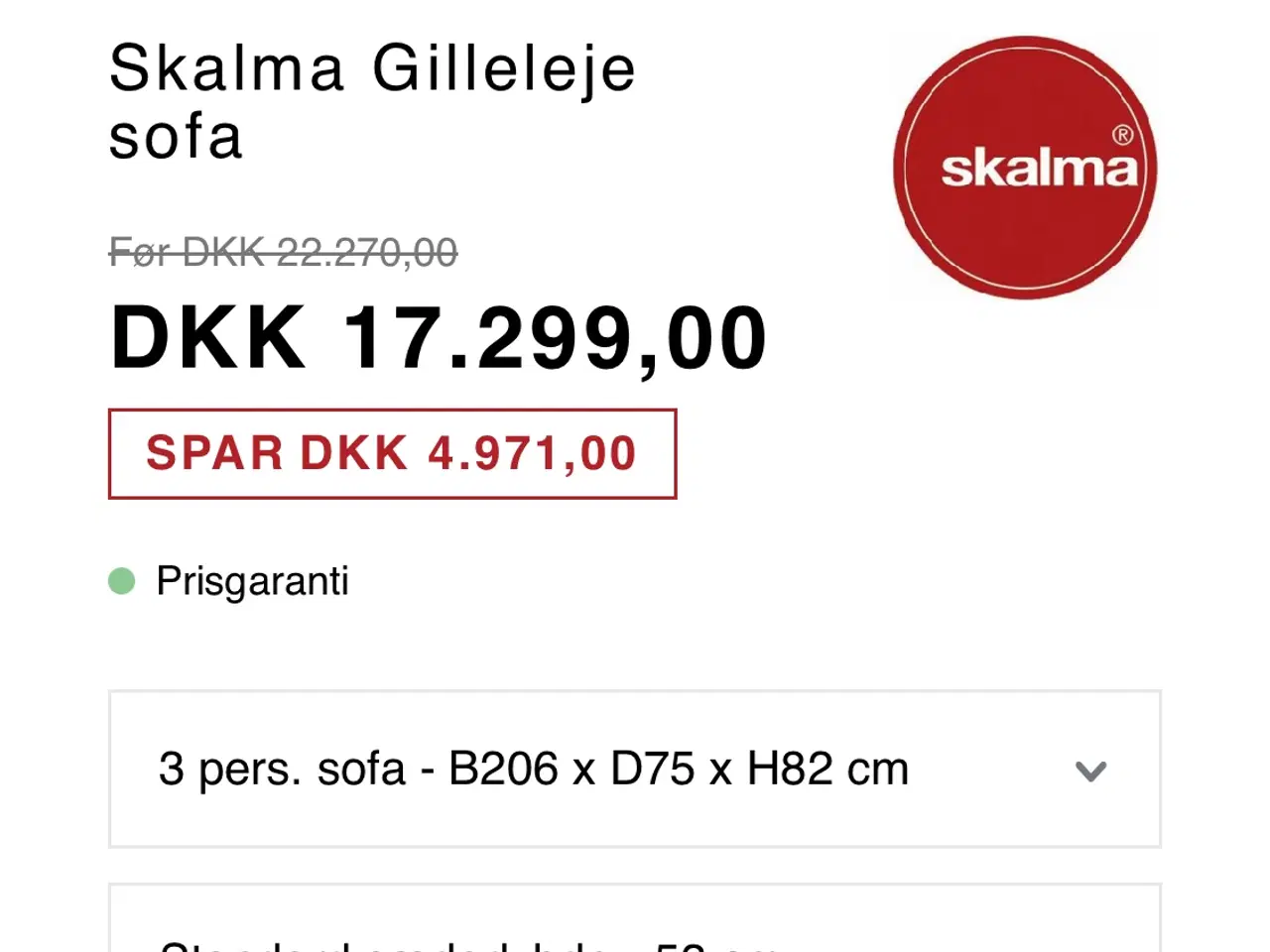 Billede 9 - Skalma Gilleleje 3 personer sofa 