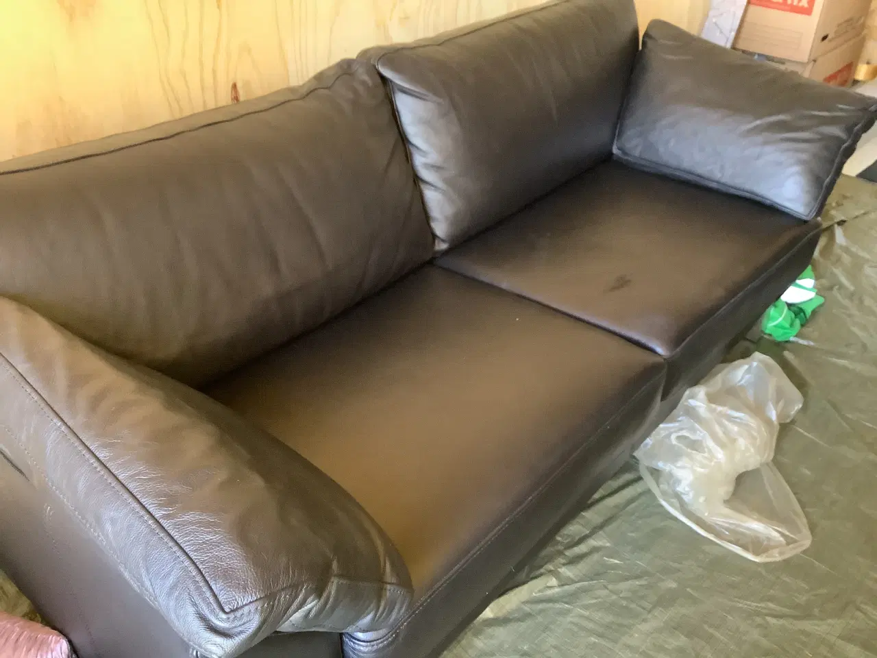 Billede 2 - Sofa sort i læder