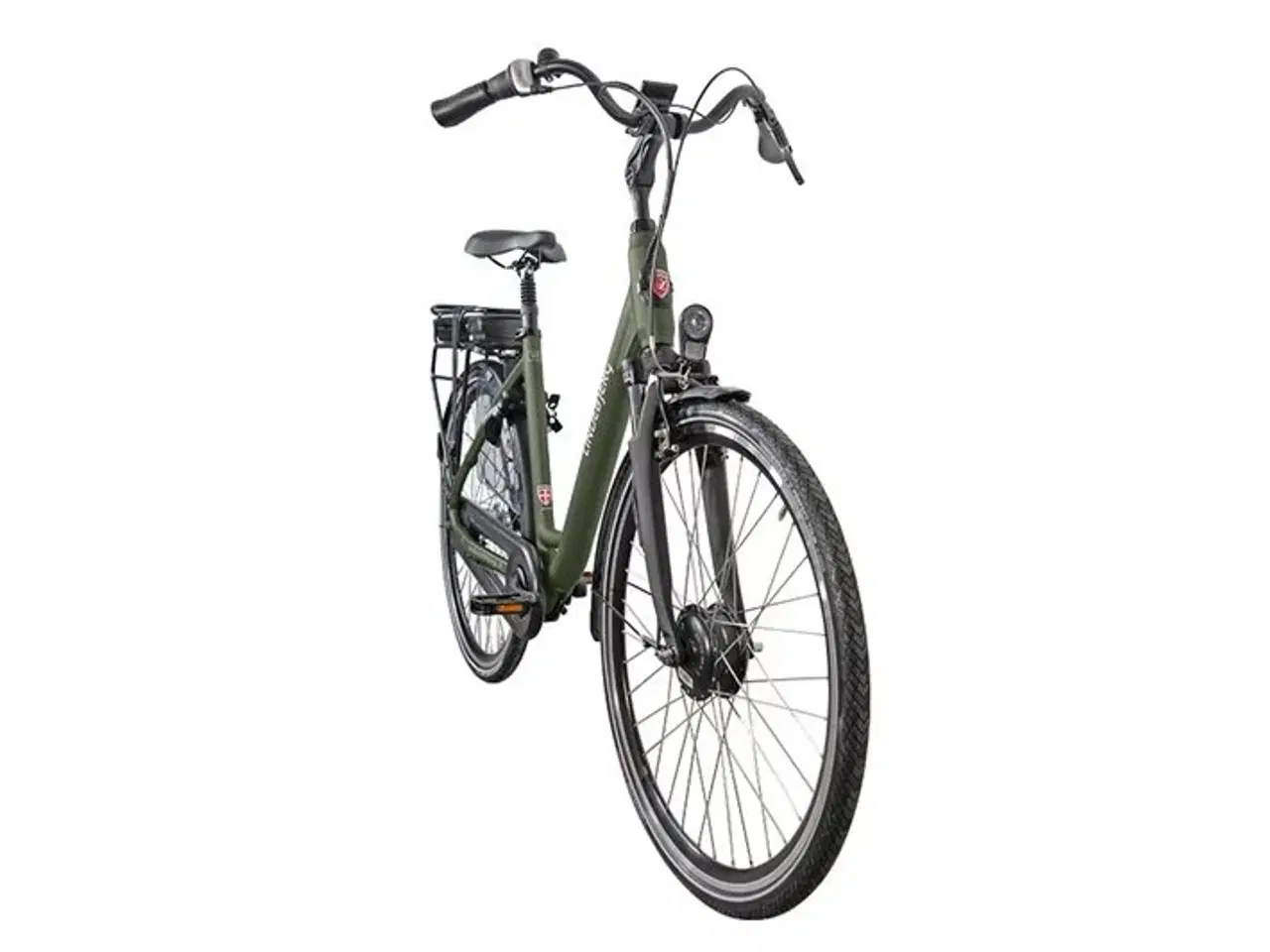 Billede 2 - Lindebjerg 28'' Elcykel Front LUX - Mat grøn