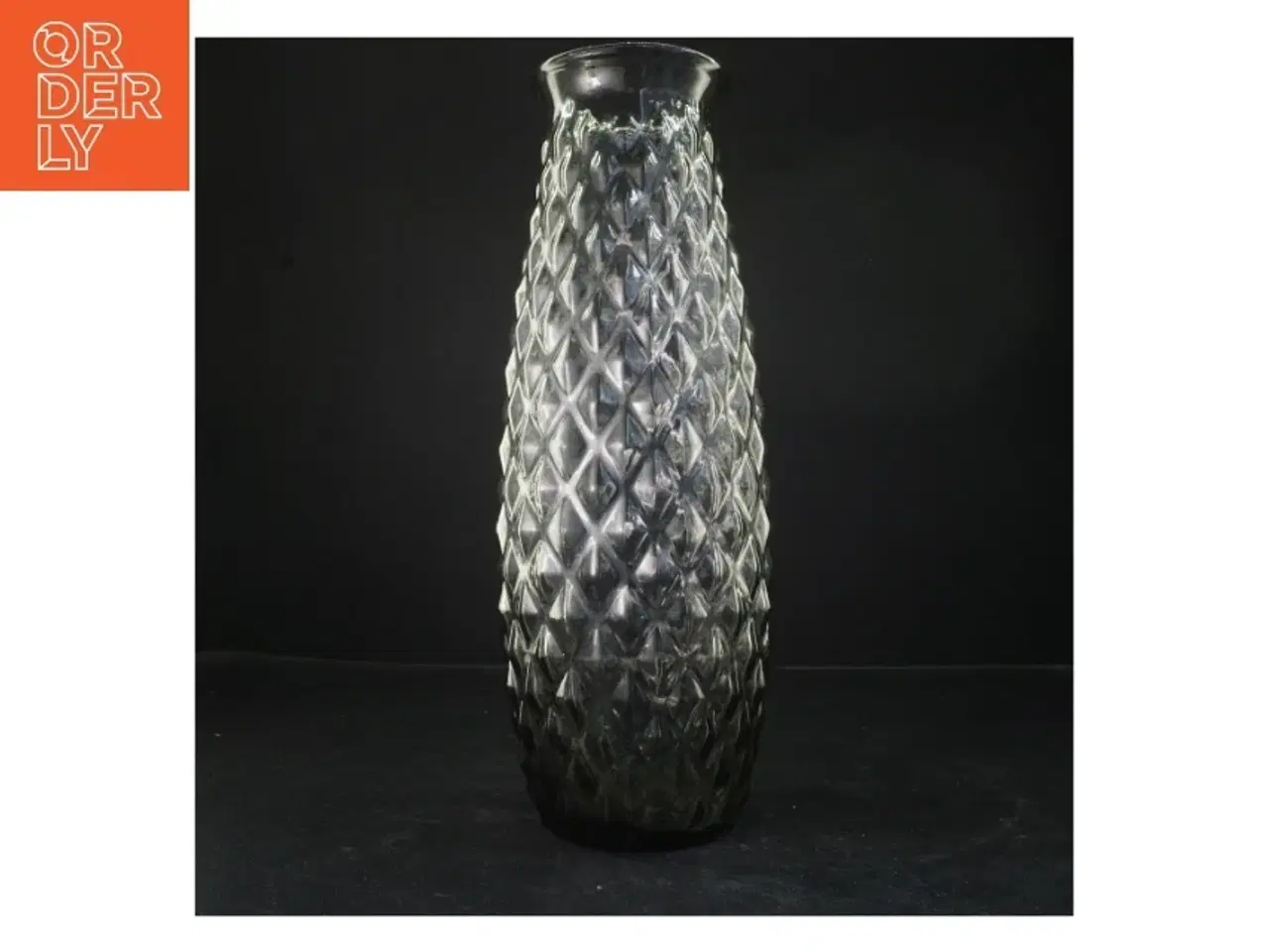 Billede 1 - Glasvase med diamantmønster (str. 43x10 cm)