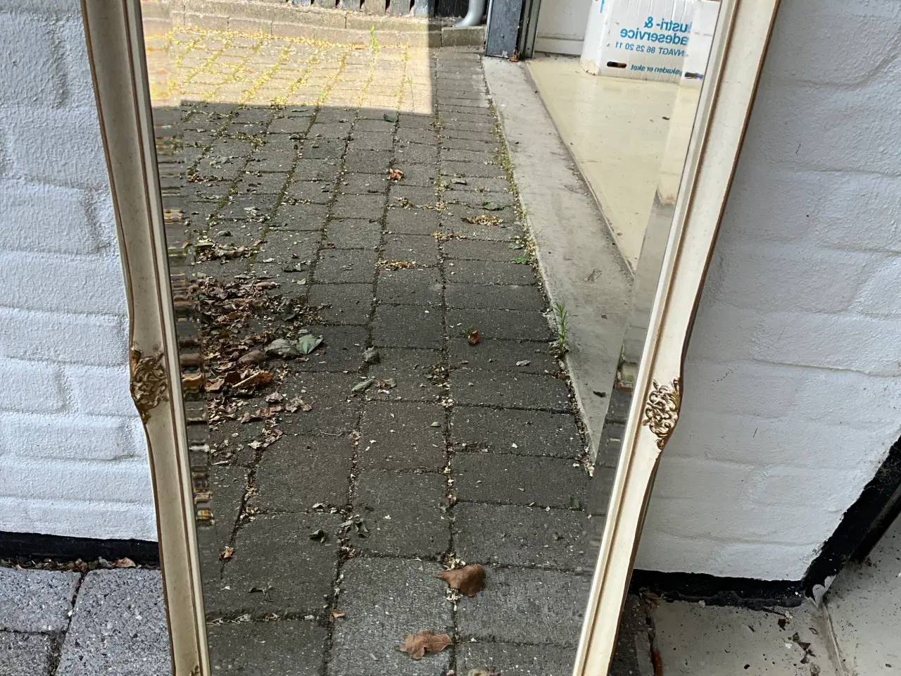 Billede 1 - Spejl (antikt) mål ca 40 x 85 cm