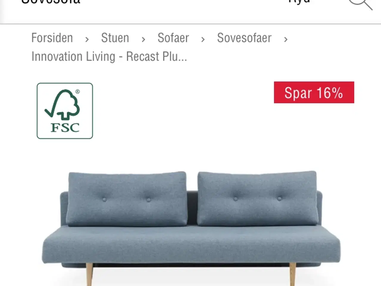 Billede 1 - Sovesofa - Innovation Living - Recast Plus (Ilva)