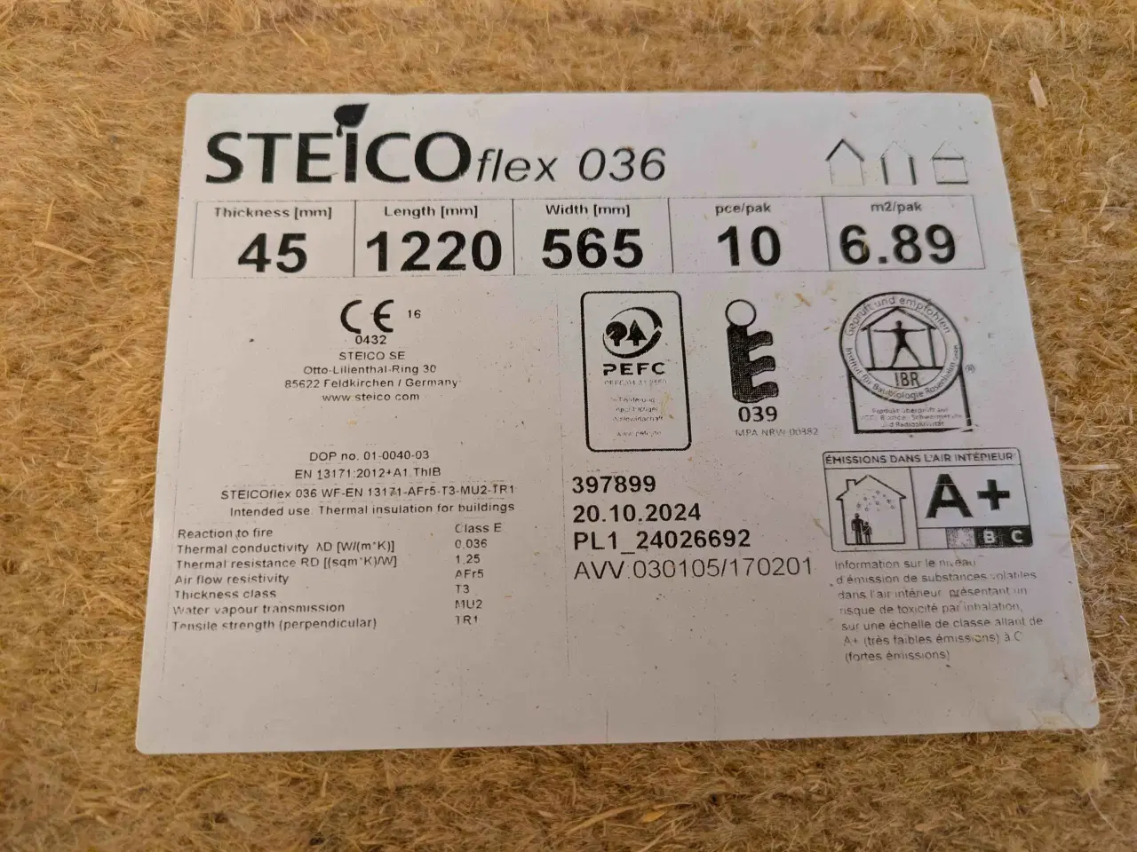 Billede 1 - STEICOflex 036 1220 × 565 mm træfiberisolering