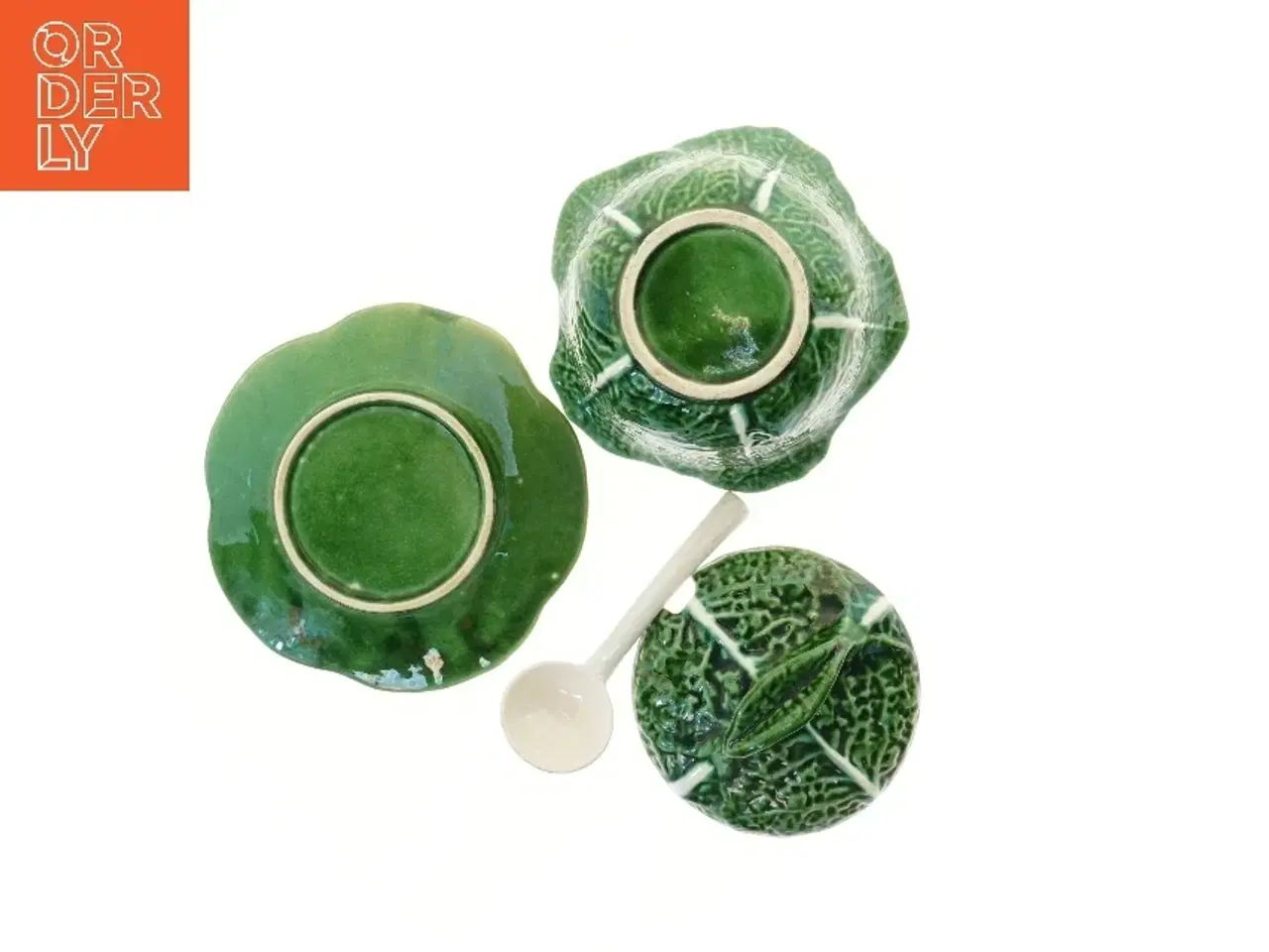 Billede 4 - Kålhoved terrin med låg og ske (str. Ø 21x26 cm)