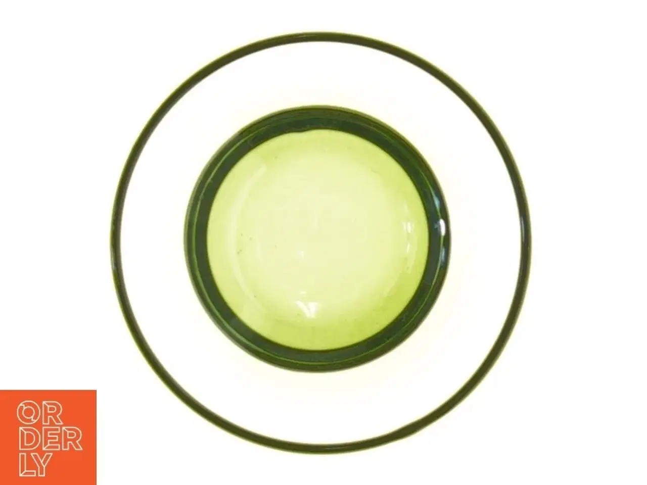 Billede 2 - Retro sukkerskål i grønt glas (str. 8 x 9 cm)