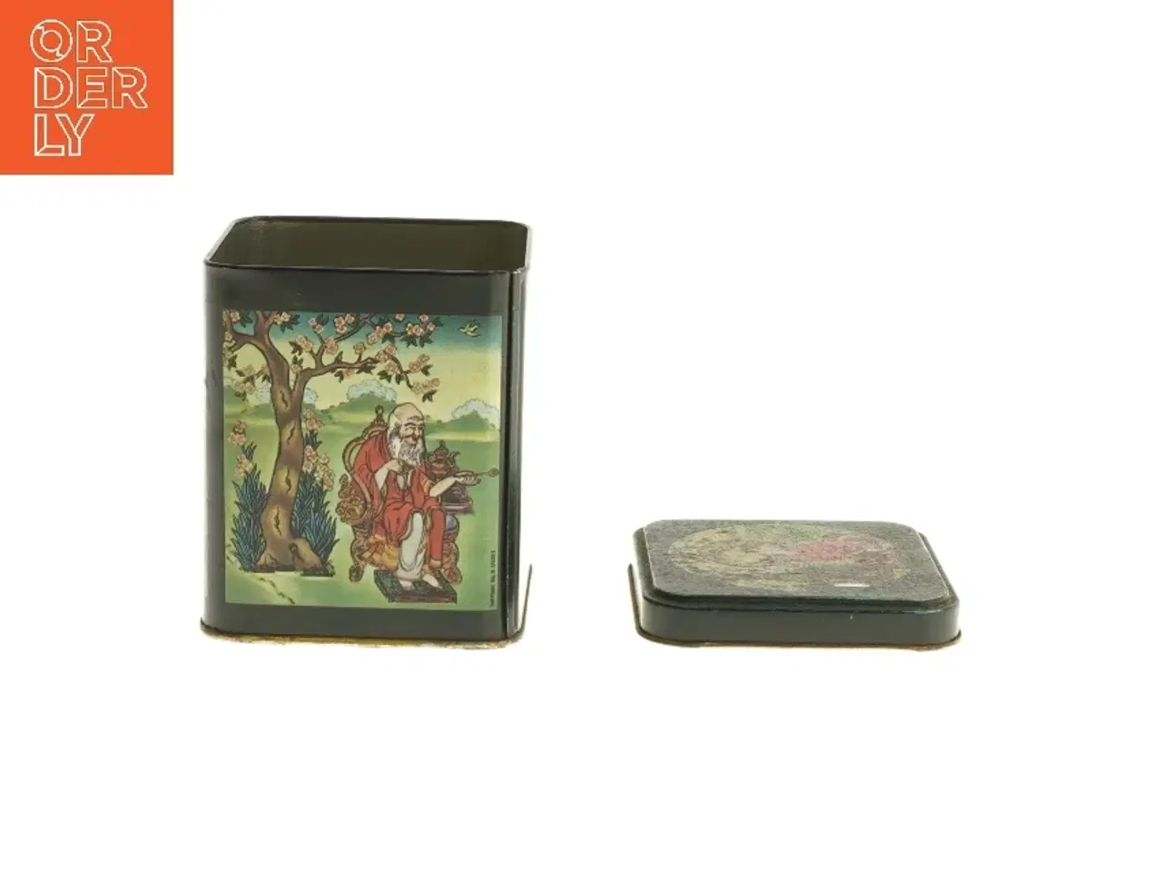 Billede 3 - Dekorativ blikdåse med motiver (str. 8x9 cm)