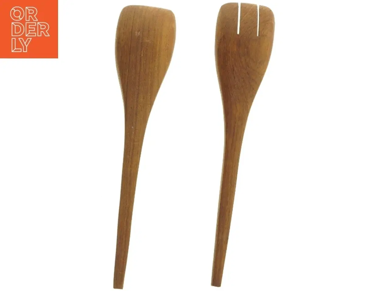 Billede 4 - Sæt med salatbestik af teaktræ (str. 31x6,5 cm)