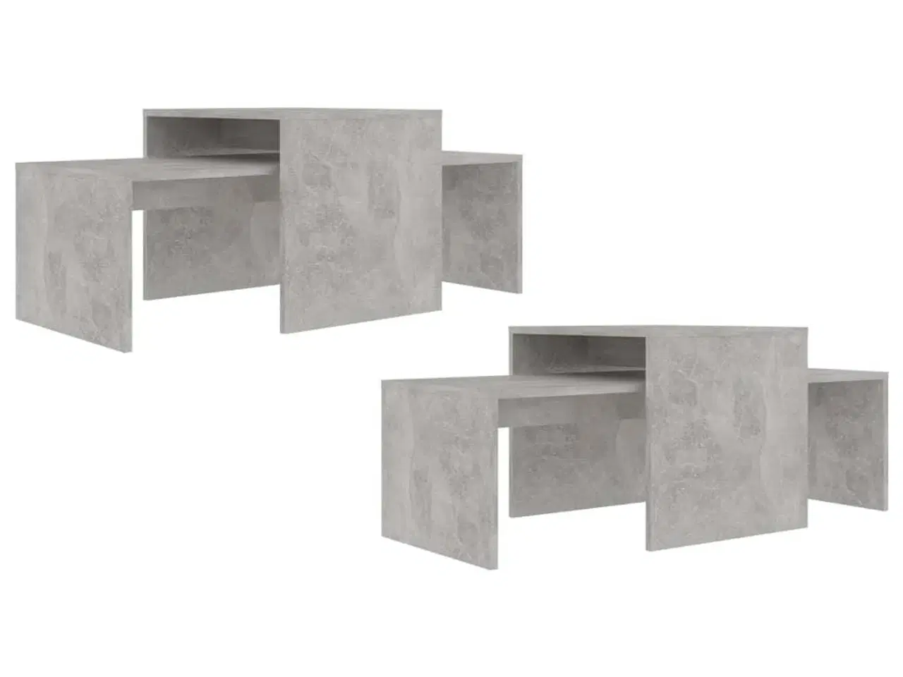 Billede 5 - Sofabordssæt 100x48x40 cm konstrueret træ betongrå