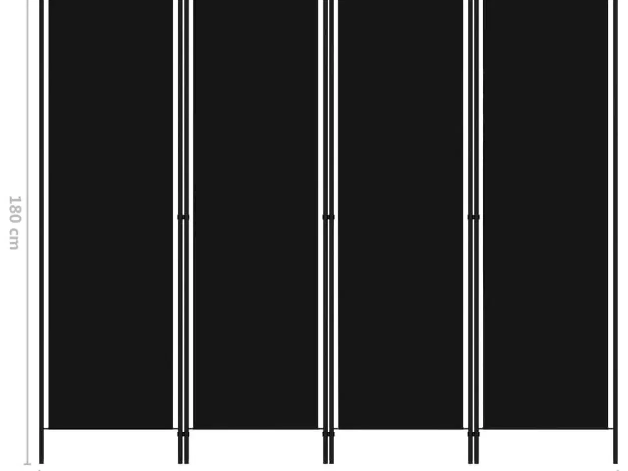 Billede 6 - 4-panels rumdeler 200 x 180 cm sort