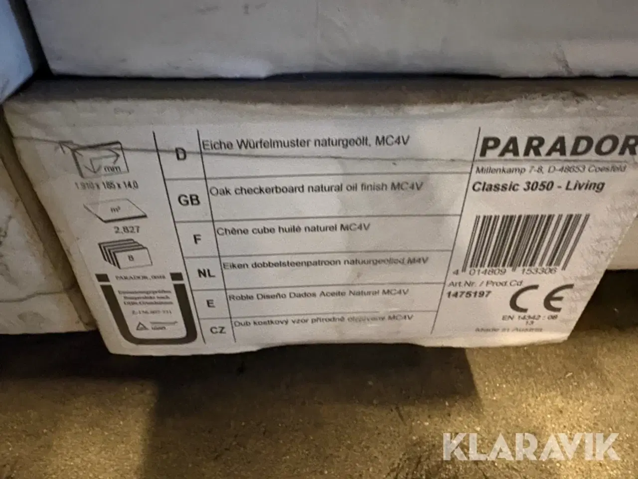 Billede 5 - Lamel Parket gulv Parador Eg kvadratmønstret naturolie