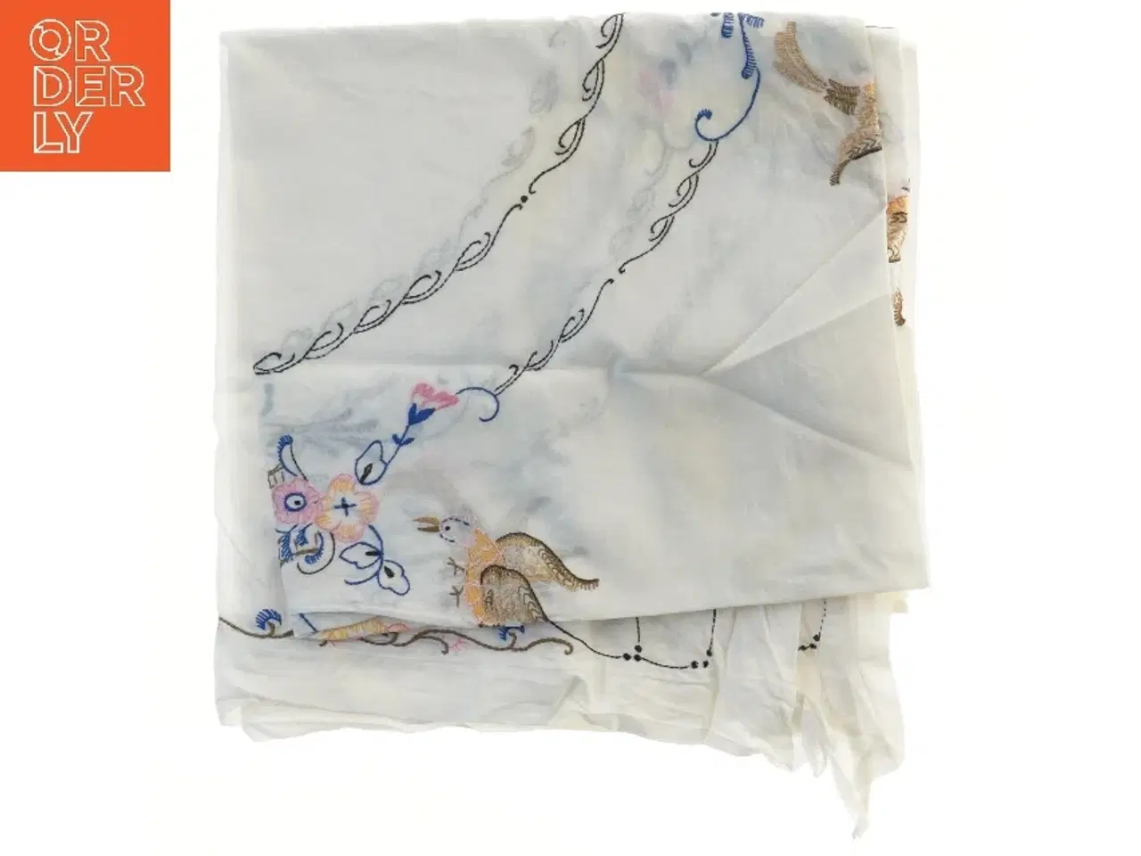 Billede 1 - Broderet dug (str. 120x120 cm)