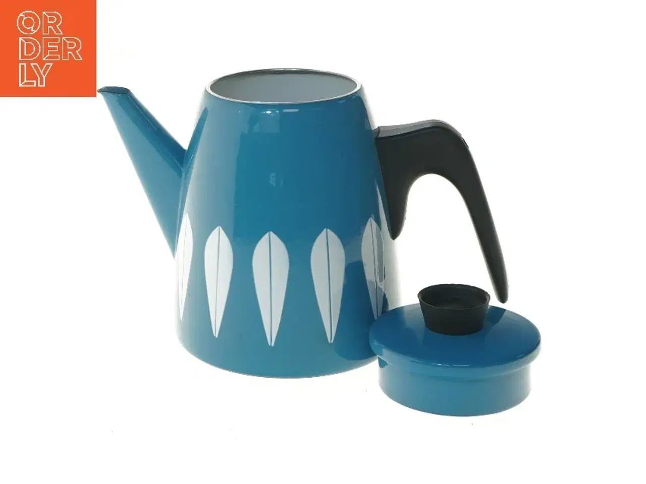 Billede 5 - Lotus Lyngby Blå kaffekande med låg (str. Ø 10 cm længde 17 cm)