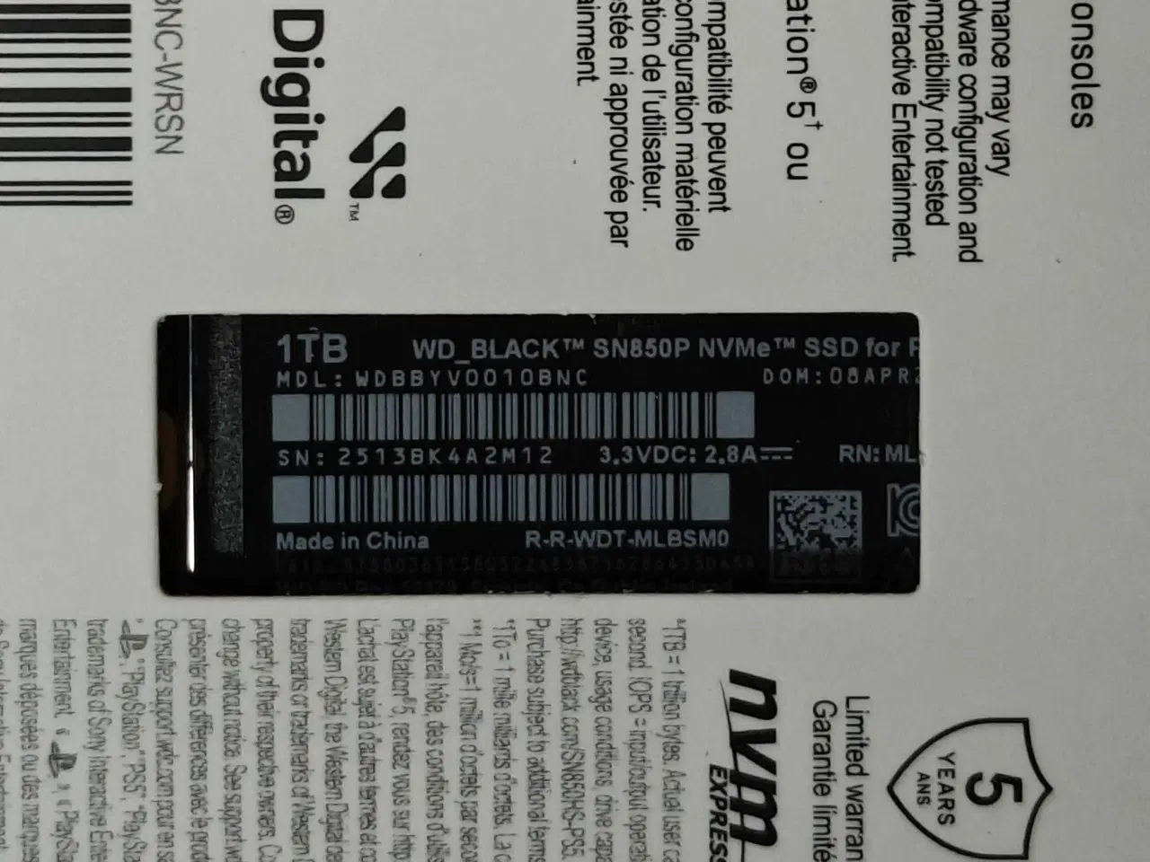 Billede 3 - Western Digital M.2 SSD til PS5 1TB