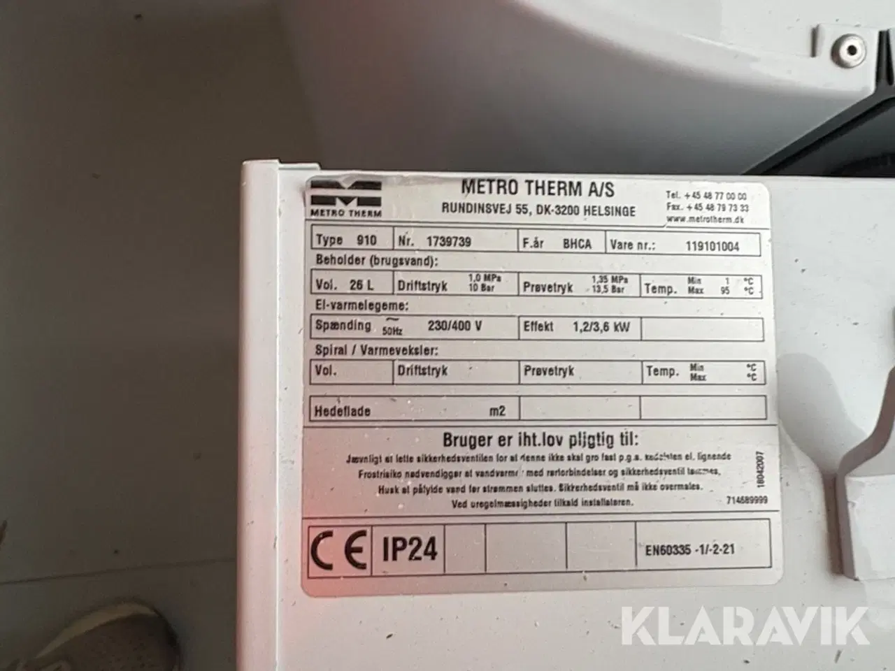 Billede 12 - Varmtvandsbeholdere Metro Therm 907 + 910 5 styk