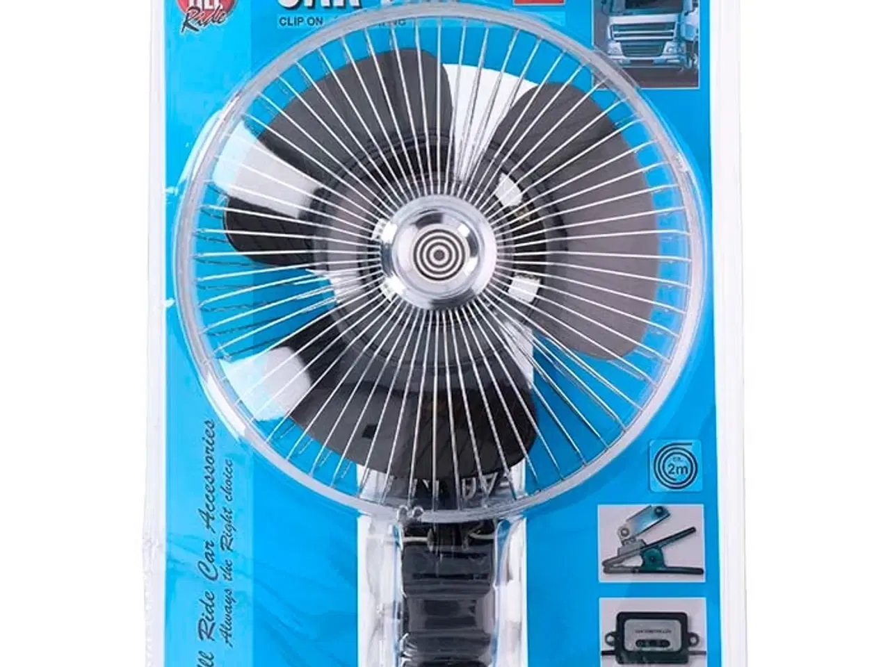 Billede 1 - Allride Ventilator 24V, 8", klemmemontering, 2 m. ledni