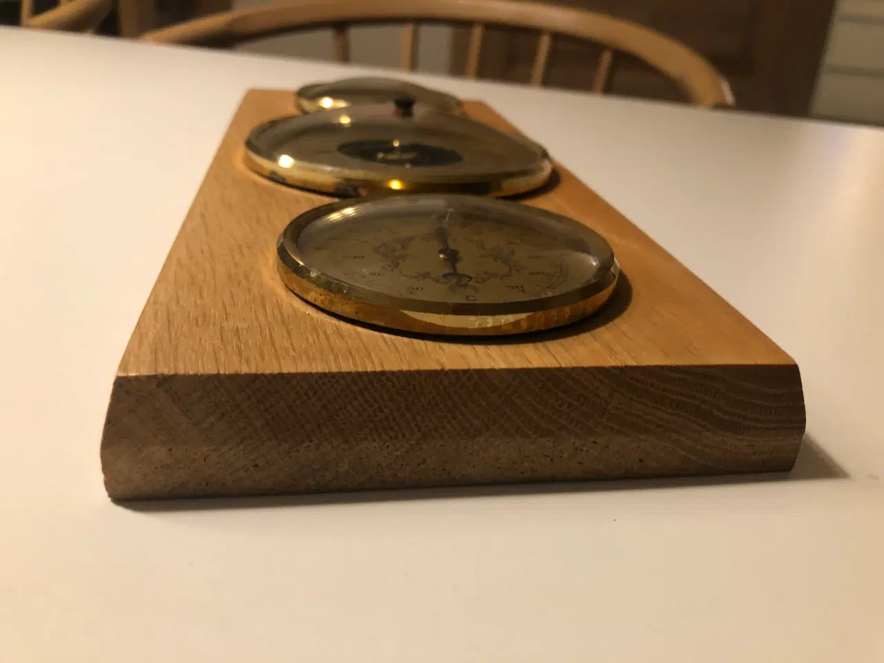 Billede 5 - Egetræs plade med barometer, termometer og hygrome