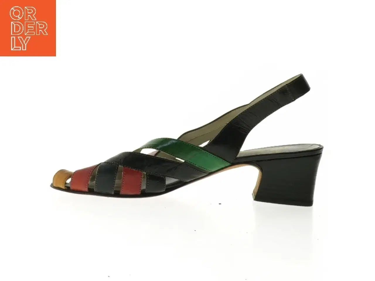 Billede 1 - Farverige lædersandaler med hæl fra Balschmidt (str. 39)