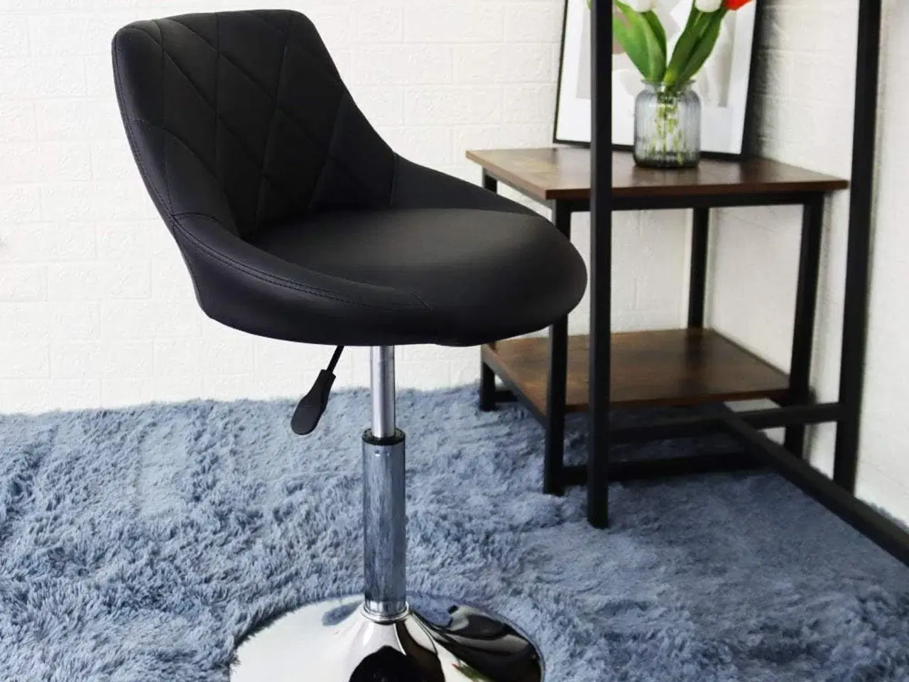 Billede 2 -  FURWOO Stool PU Leather Bar Stool Swivel Counter