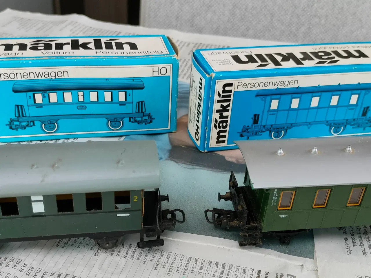 Billede 2 - Märklin Passagervogne 2stk i orginal kasse Skala 1