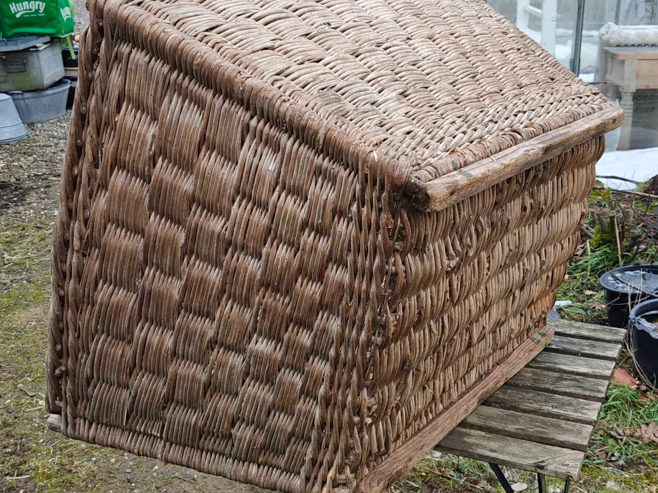 Billede 6 - Stor gammel flet kurv