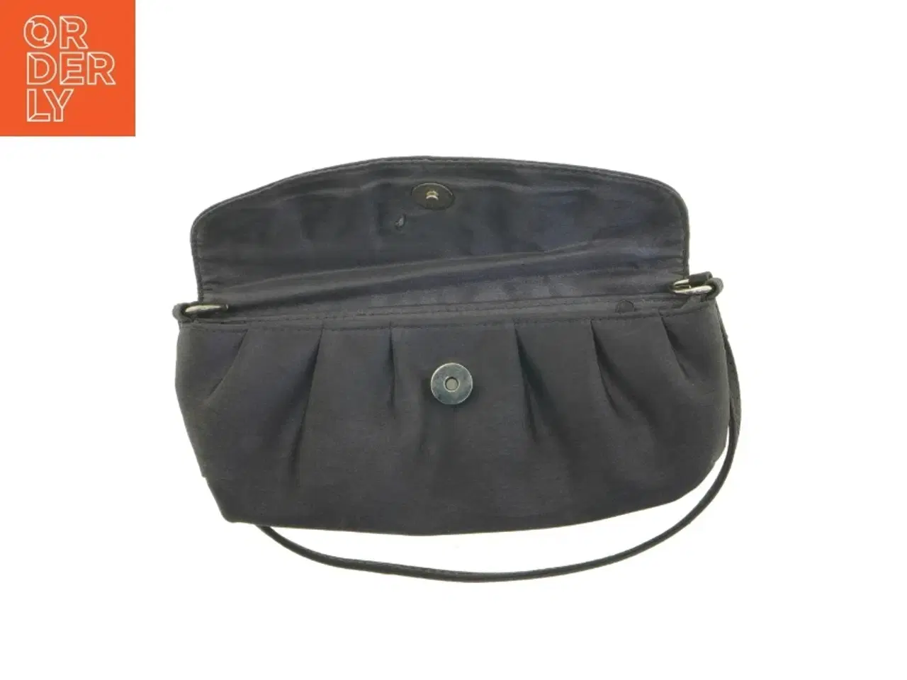 Billede 3 - Mørkegrå satin clutch med skulderrem fra Accessorize (str. 24 x 11 cm)