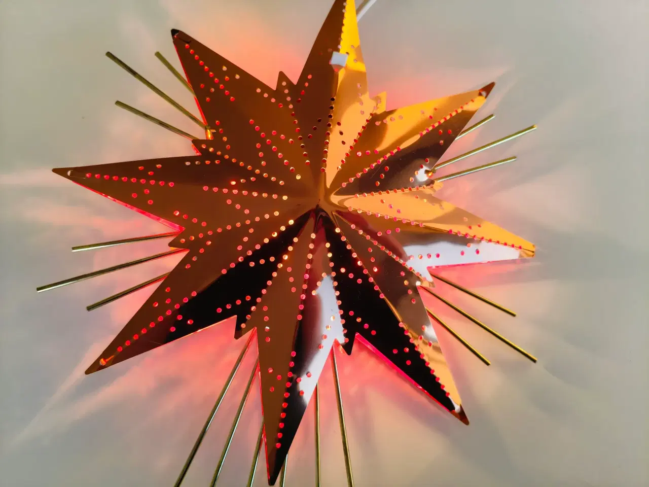 Billede 2 - Kobber Julestjerne med Lys (belysning)